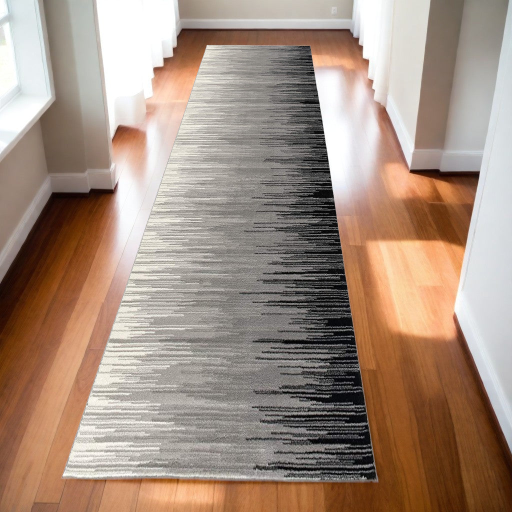 3' X 5' Black Abstract Power Loom Area Rug