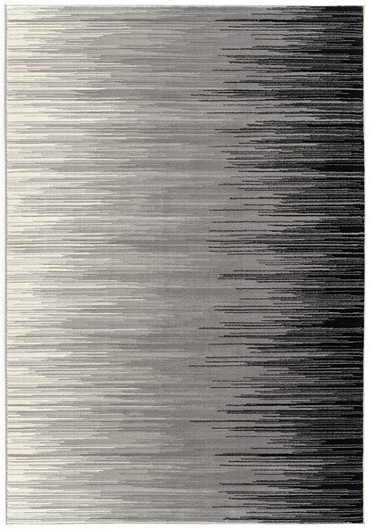 2' X 4' Black Abstract Dhurrie Area Rug