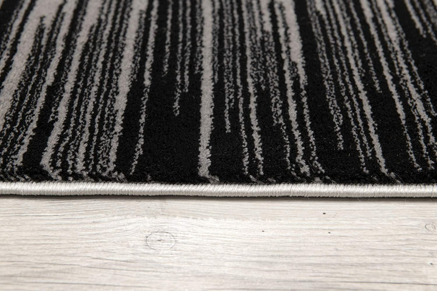 3' X 5' Black Abstract Power Loom Area Rug