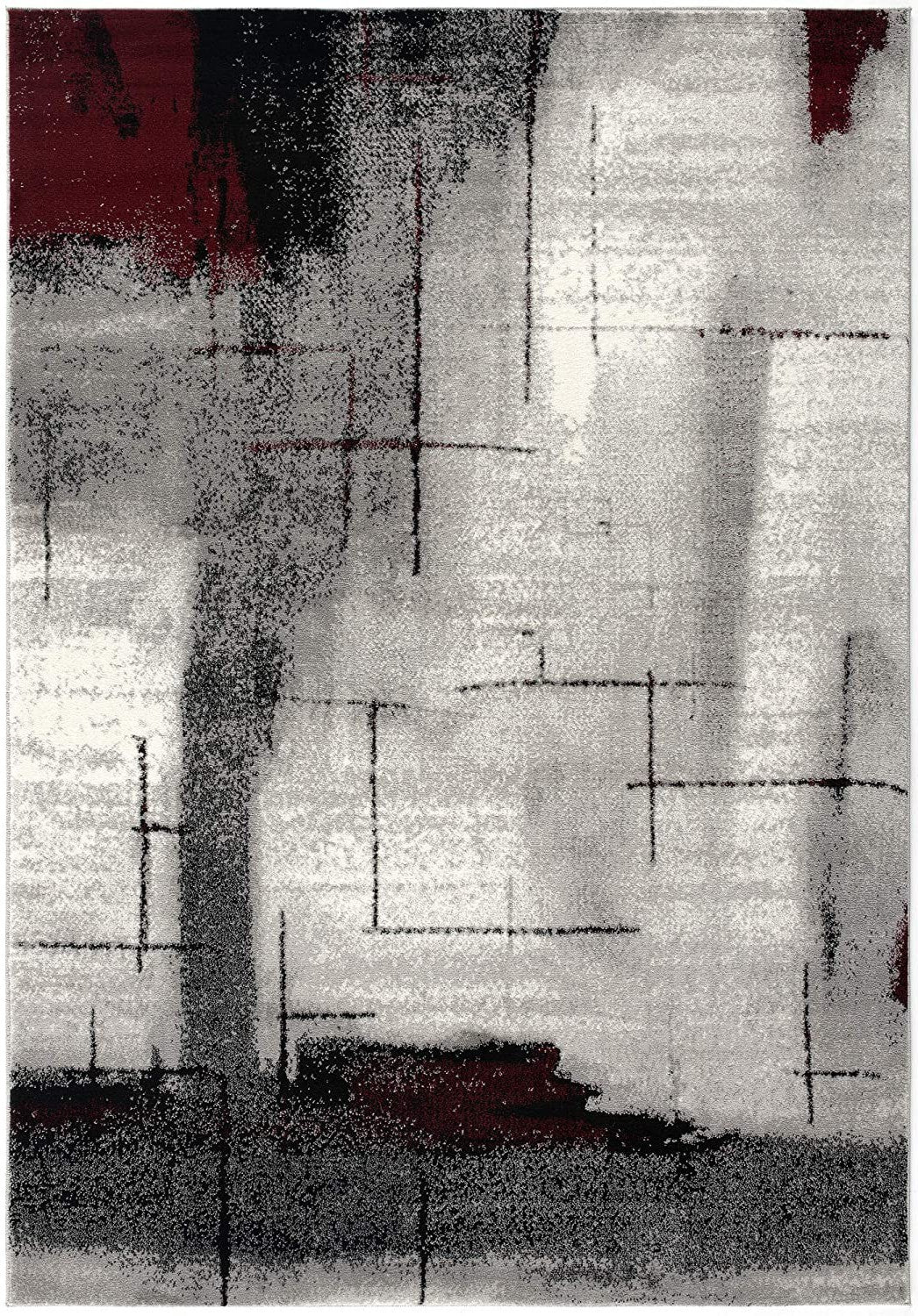 8' X 10' Gray Abstract Dhurrie Area Rug