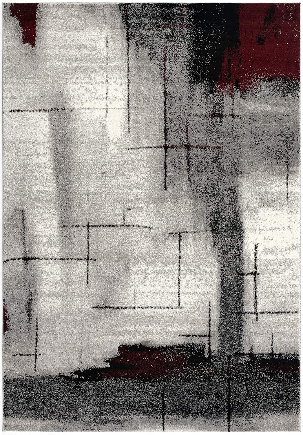 8' X 10' Gray Abstract Dhurrie Area Rug