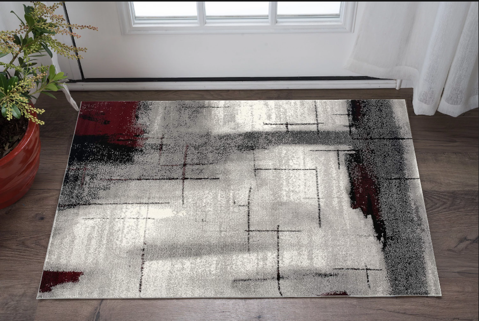 8' X 10' Gray Abstract Dhurrie Area Rug