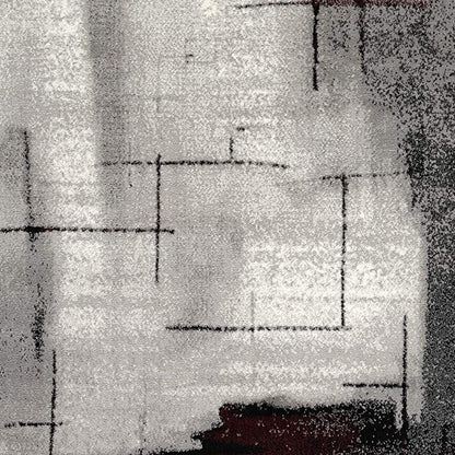 4' X 6' Gray Abstract Power Loom Area Rug