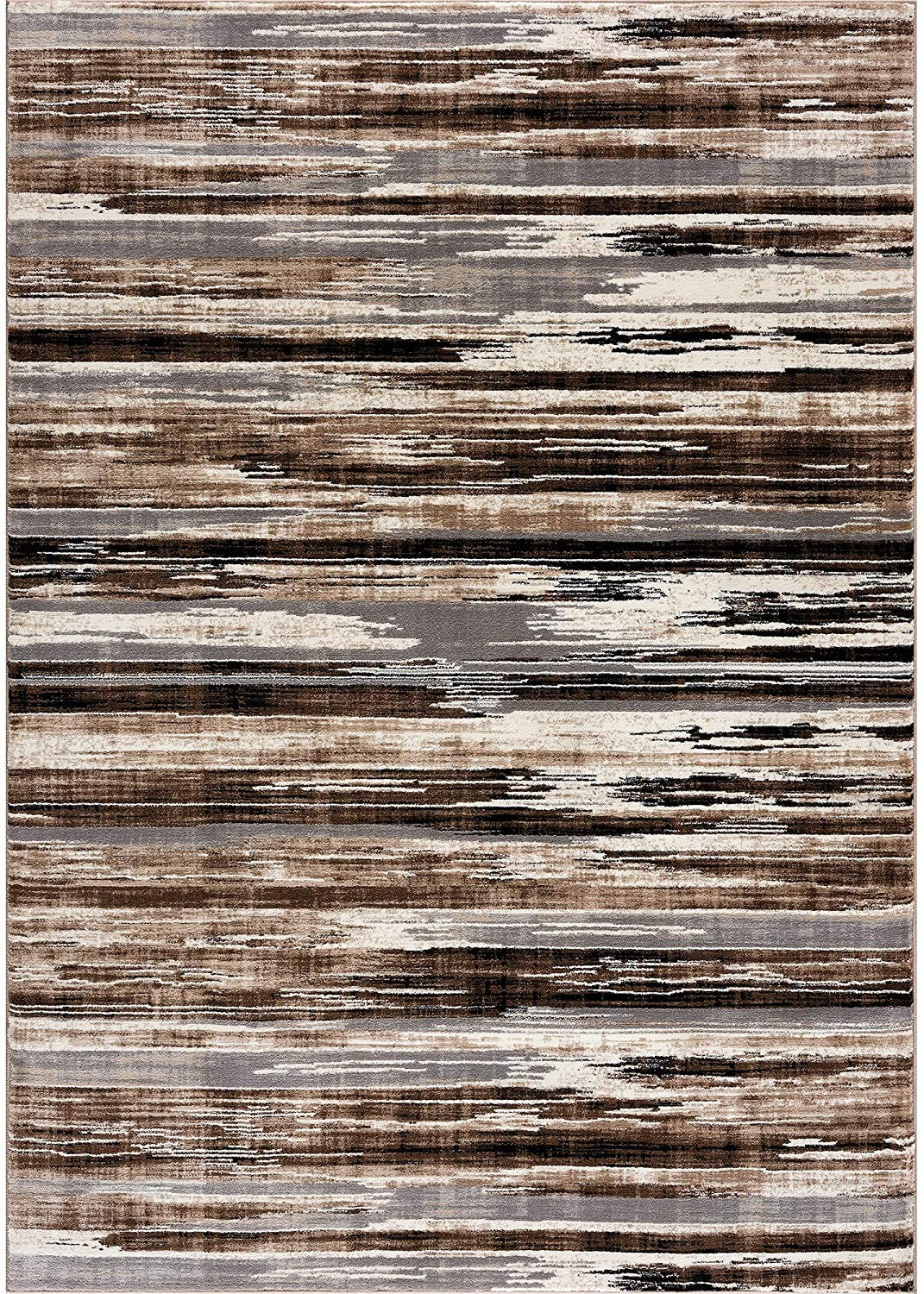 2' X 6' Beige Rustic Strokes Area Rug