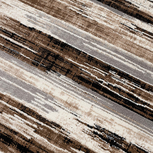 4' X 6' Gray and Brown Abstract Distressed Area Rug