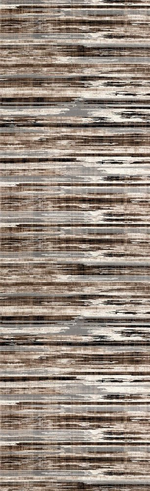 3' X 5' Beige Striped Power Loom Area Rug