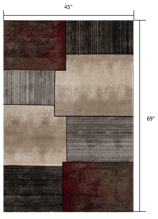 6' X 9' Brown Abstract Dhurrie Area Rug