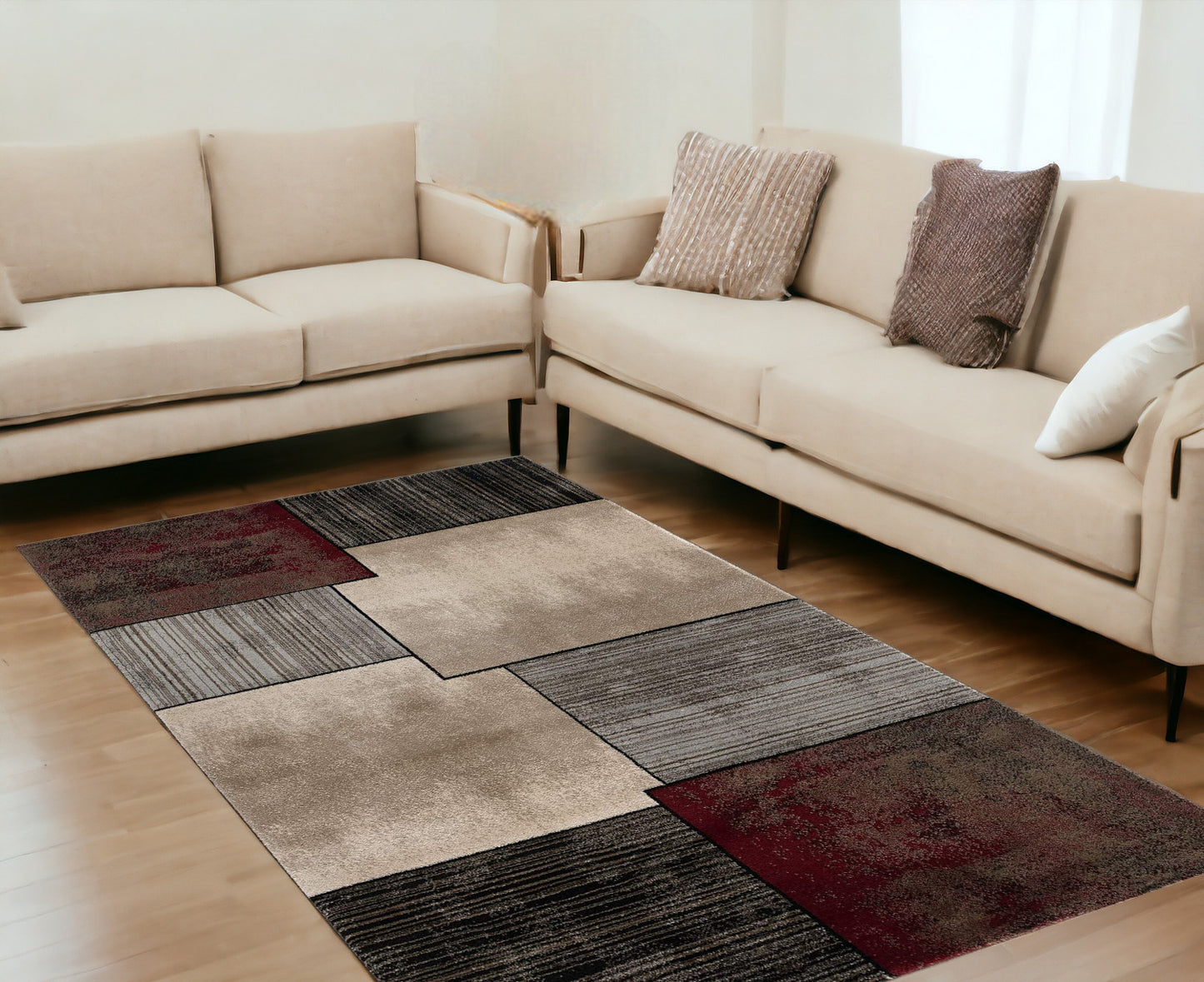 6' X 9' Brown Abstract Dhurrie Area Rug