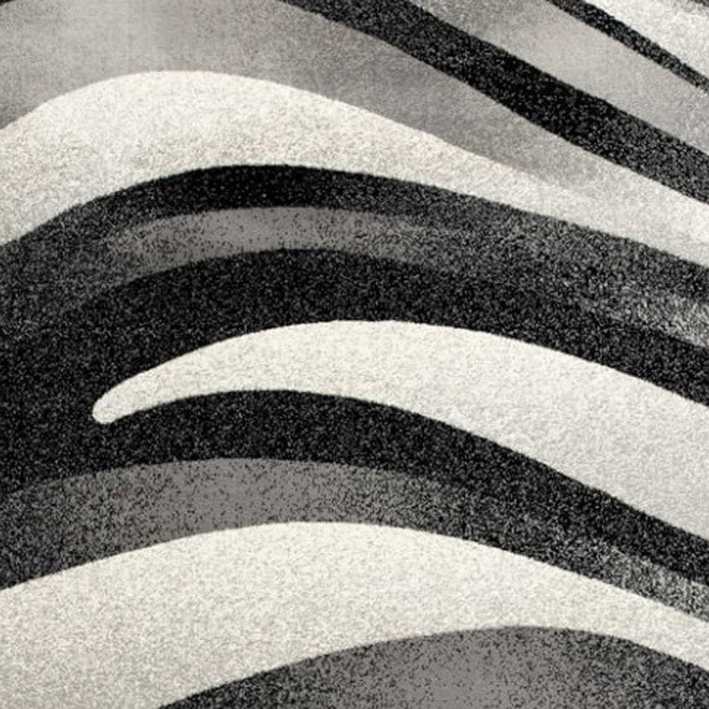 3' X 5' Gray Abstract Power Loom Area Rug