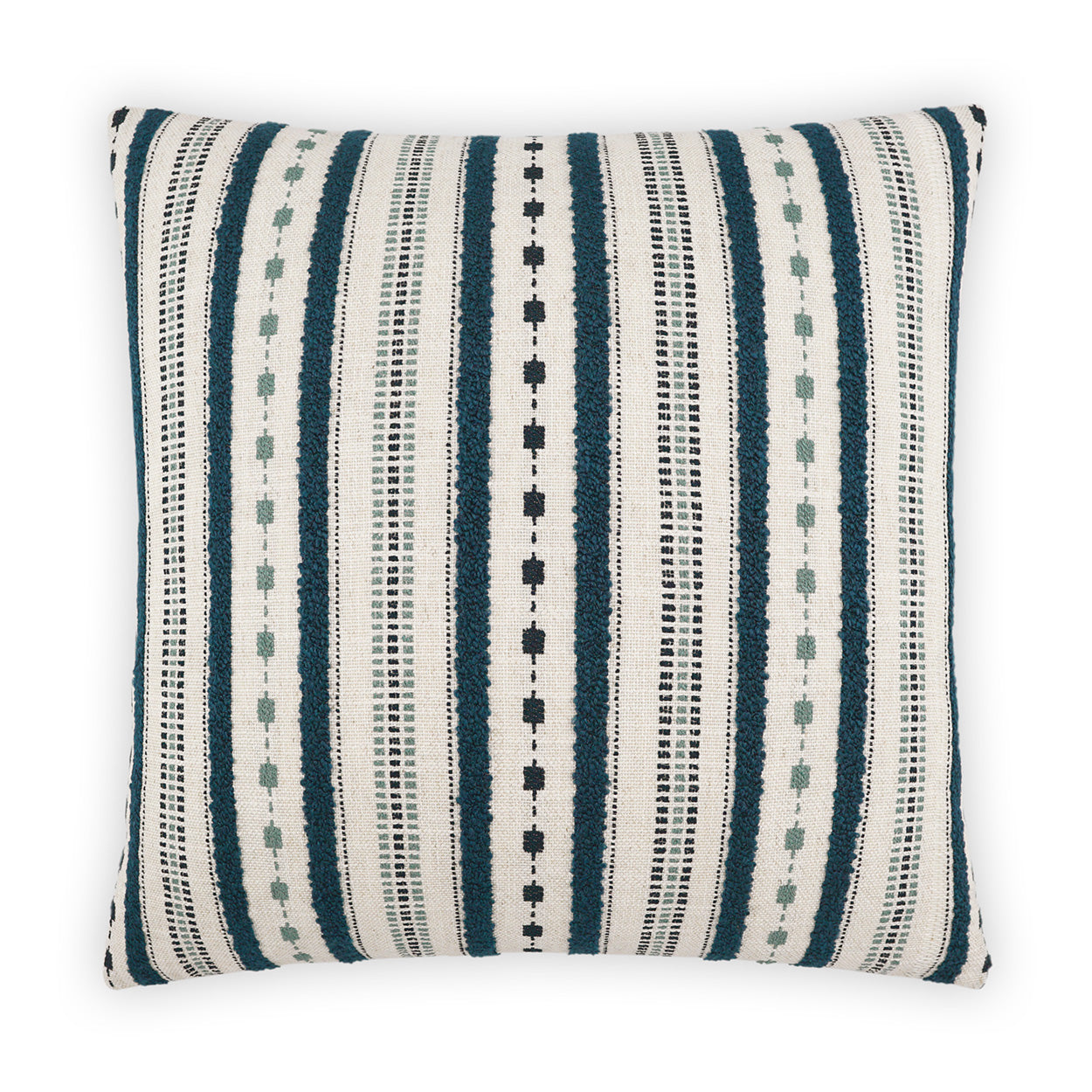 D.V. KAP HOME   24" x 24" Xuma Pillow - Blue Stripes, Global, Farmhouse    - 3941-B-2424