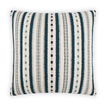 D.V. KAP HOME   24" x 24" Xuma Pillow - Blue Stripes, Global, Farmhouse    - 3941-B-2424