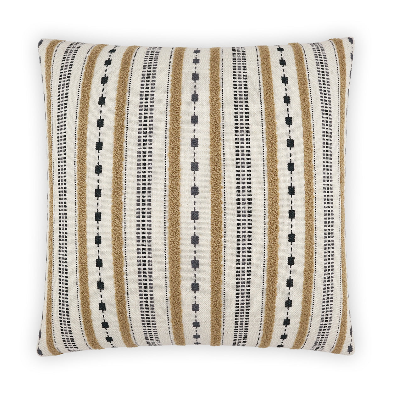 D.V. KAP HOME   24" x 24" Xuma Pillow - Camel Stripes, Global, Farmhouse    - 3941-C-2424