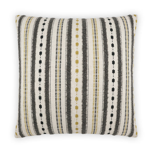 D.V. KAP HOME   24" x 24" Xuma Pillow - Grey Stripes, Global, Farmhouse    - 3941-G-2424