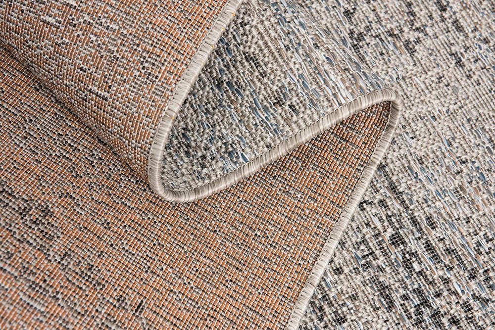 3' X 5' Blue And Gray Distressed Area Rug