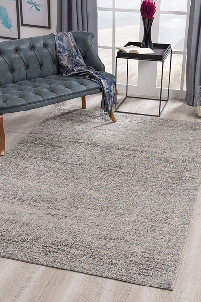 3' X 5' Blue And Gray Distressed Area Rug