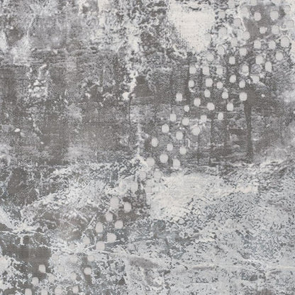 6' X 9' Gray And Ivory Abstract Shag Area Rug