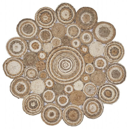 8' Natural Jute Hand Braided Round Rug