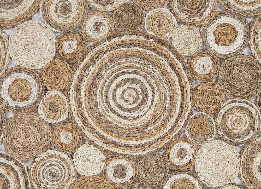 8' Natural Jute Hand Braided Round Rug