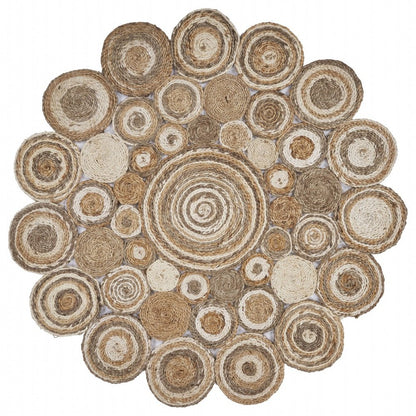 6' Natural Jute Hand Braided Round Rug