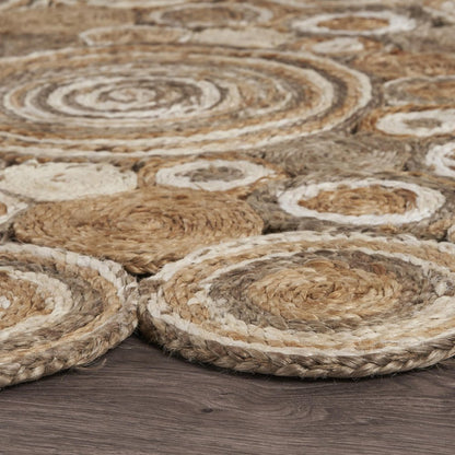 8' Natural Jute Hand Braided Round Rug