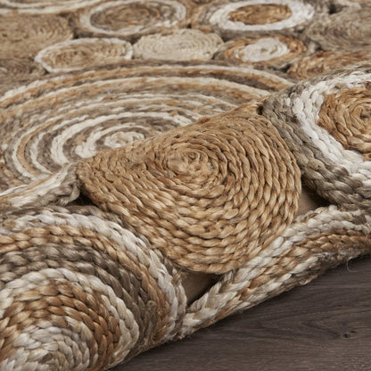 6' Natural Jute Hand Braided Round Rug