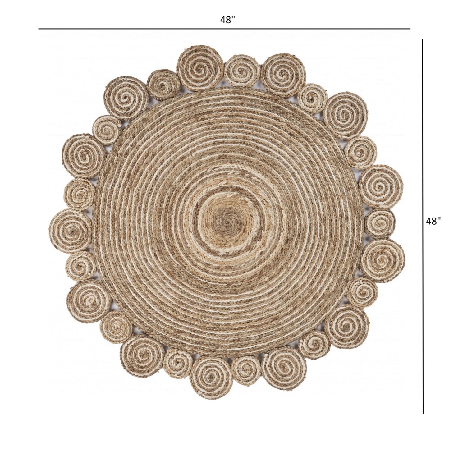 Bleached And Natural Spiral Boutique Jute Rug