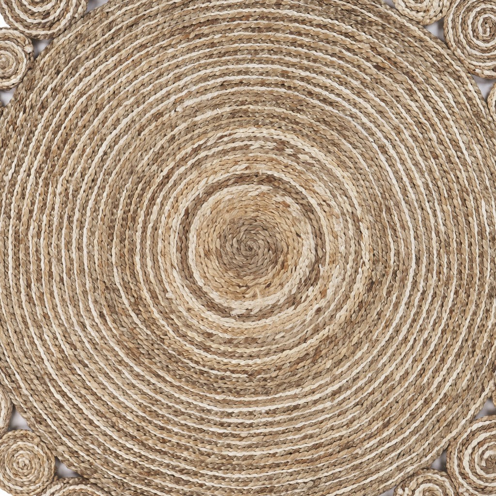 Bleached And Natural Spiral Boutique Jute Rug