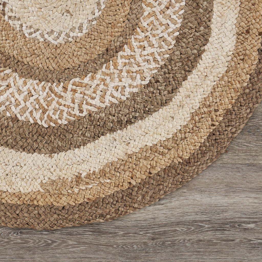 Multicolored Concentric Boutique Jute Rug