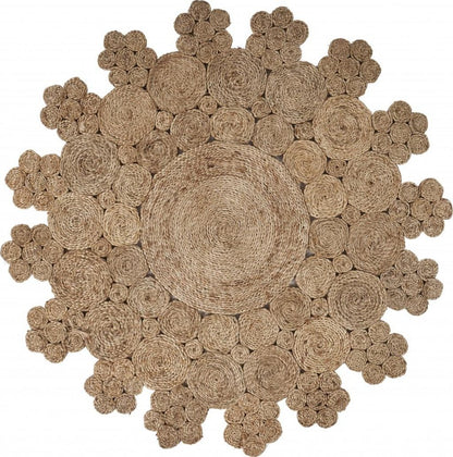 8' Natural Jute Hand Braided Round Rug