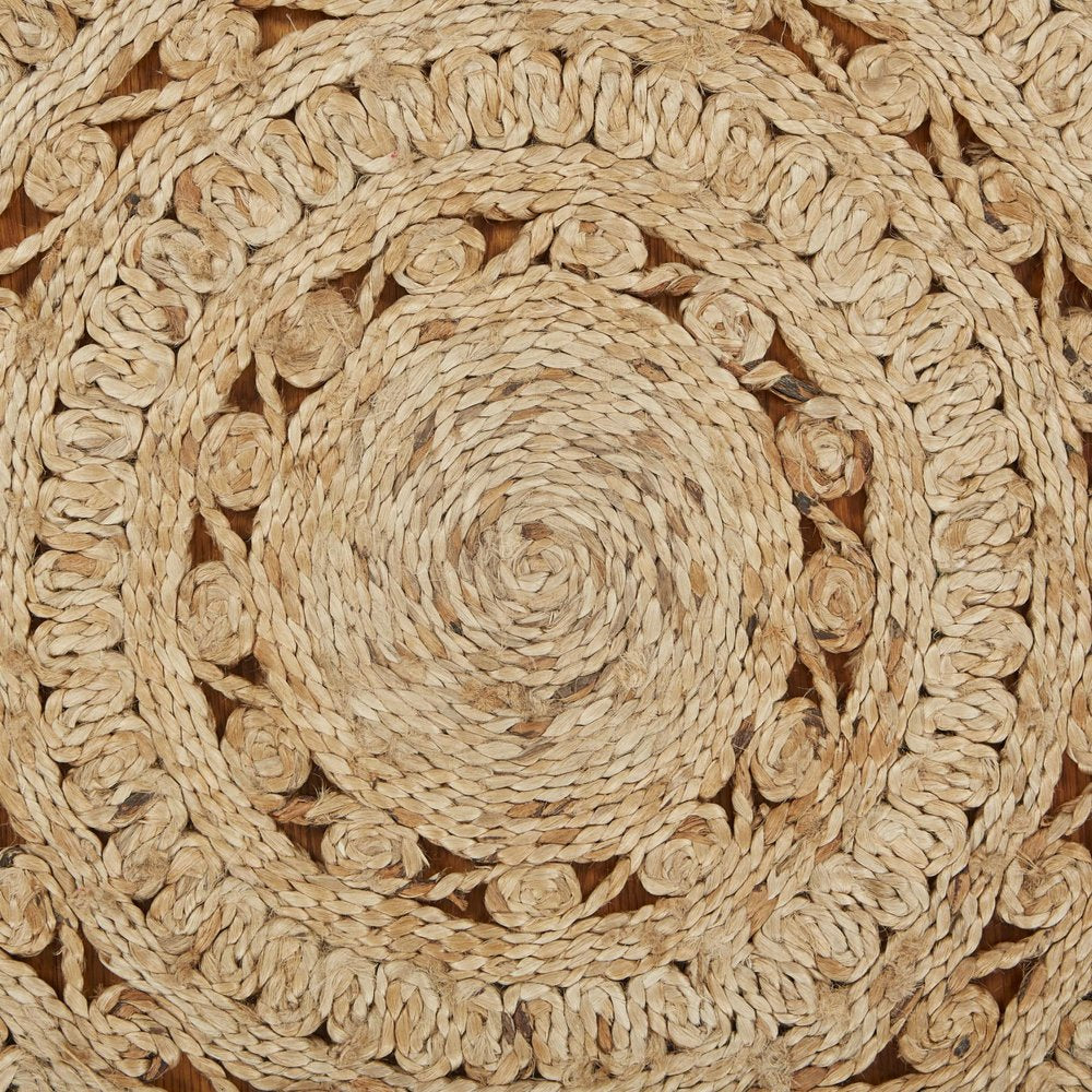 8' Natural Jute Hand Braided Round Rug