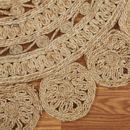 8' Natural Jute Hand Braided Round Rug