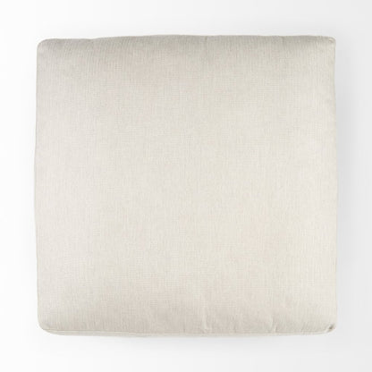 39" Beige Fabric and Brown Cocktail Ottoman