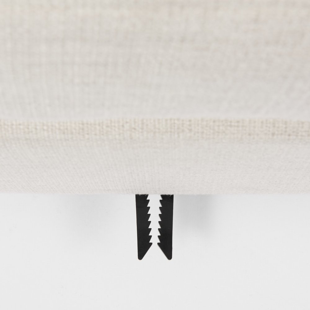 39" Beige Fabric and Brown Cocktail Ottoman