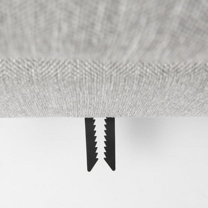 26" Light Gray Fabric and Brown Cocktail Ottoman