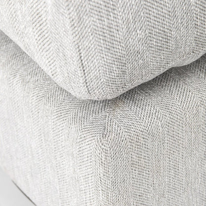 39" Light Gray Fabric and Brown Cocktail Ottoman