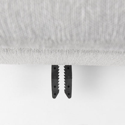 39" Light Gray Fabric and Brown Cocktail Ottoman