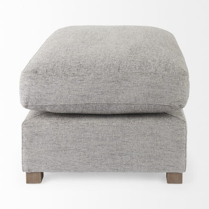 26" Gray Fabric and Brown Cocktail Ottoman