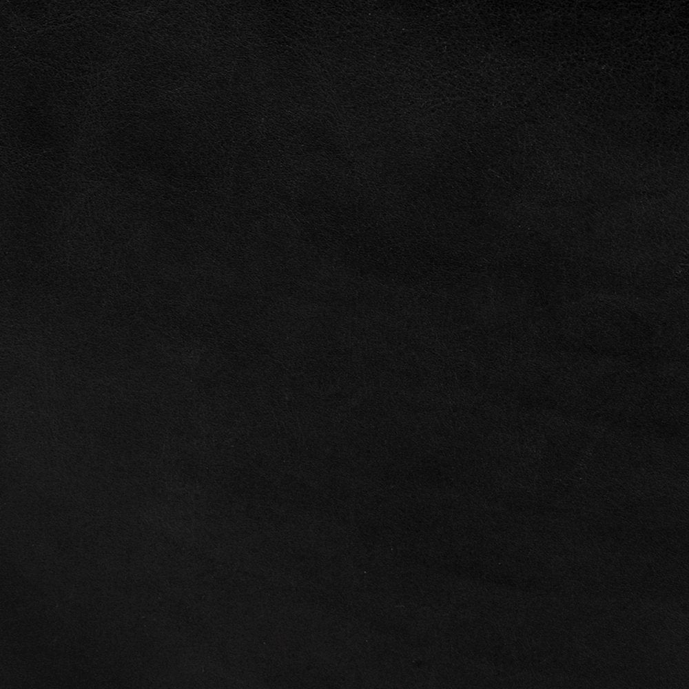 36" Black Faux Leather and Brown Footstool