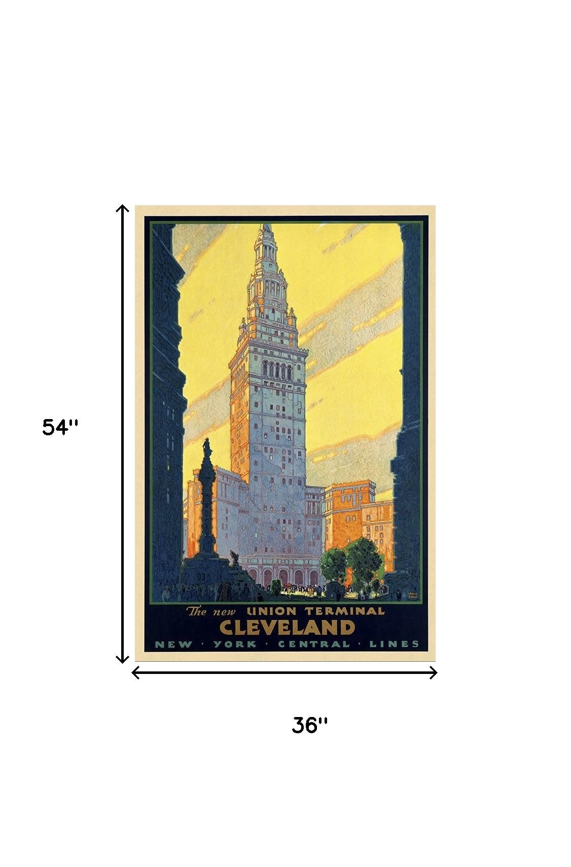 Cleveland Union Terminal Vintage Travel Unframed Print Wall Art