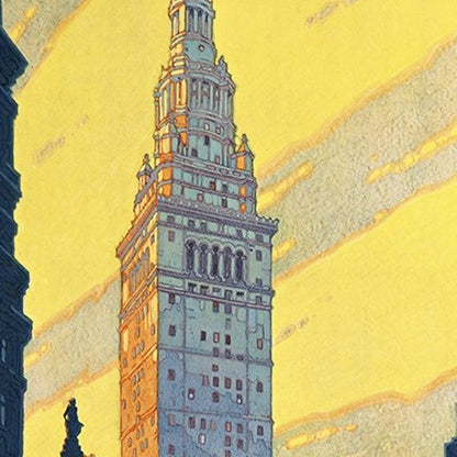 Cleveland Union Terminal Vintage Travel Unframed Print Wall Art