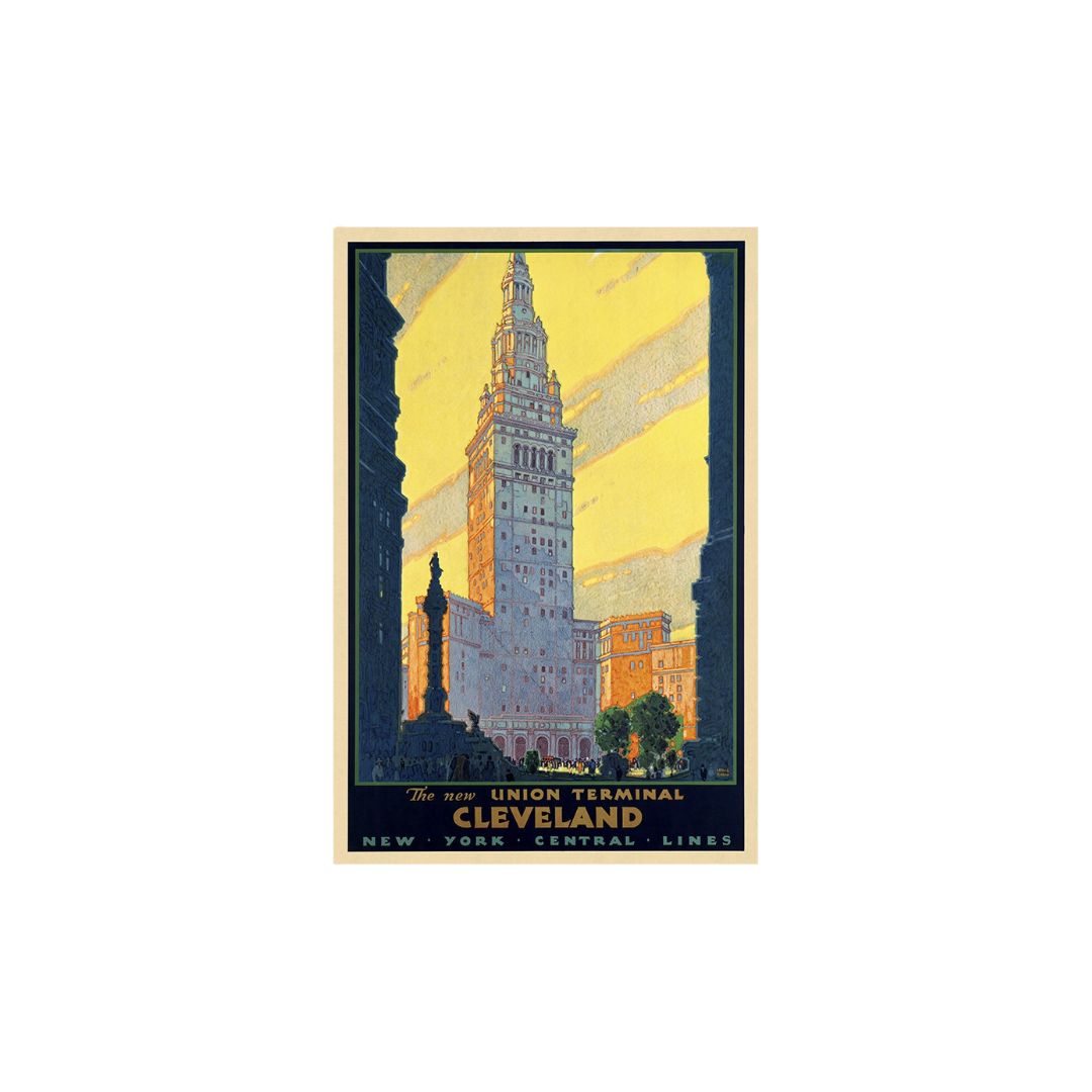 Cleveland Union Terminal Vintage Travel Unframed Print Wall Art