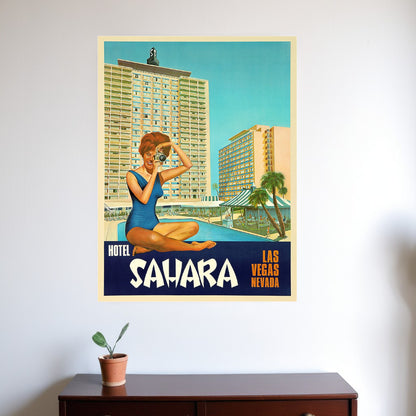 24" X 30" Hotel Sahara C1960S Las Vegas Vintage Travel Poster Wall Art