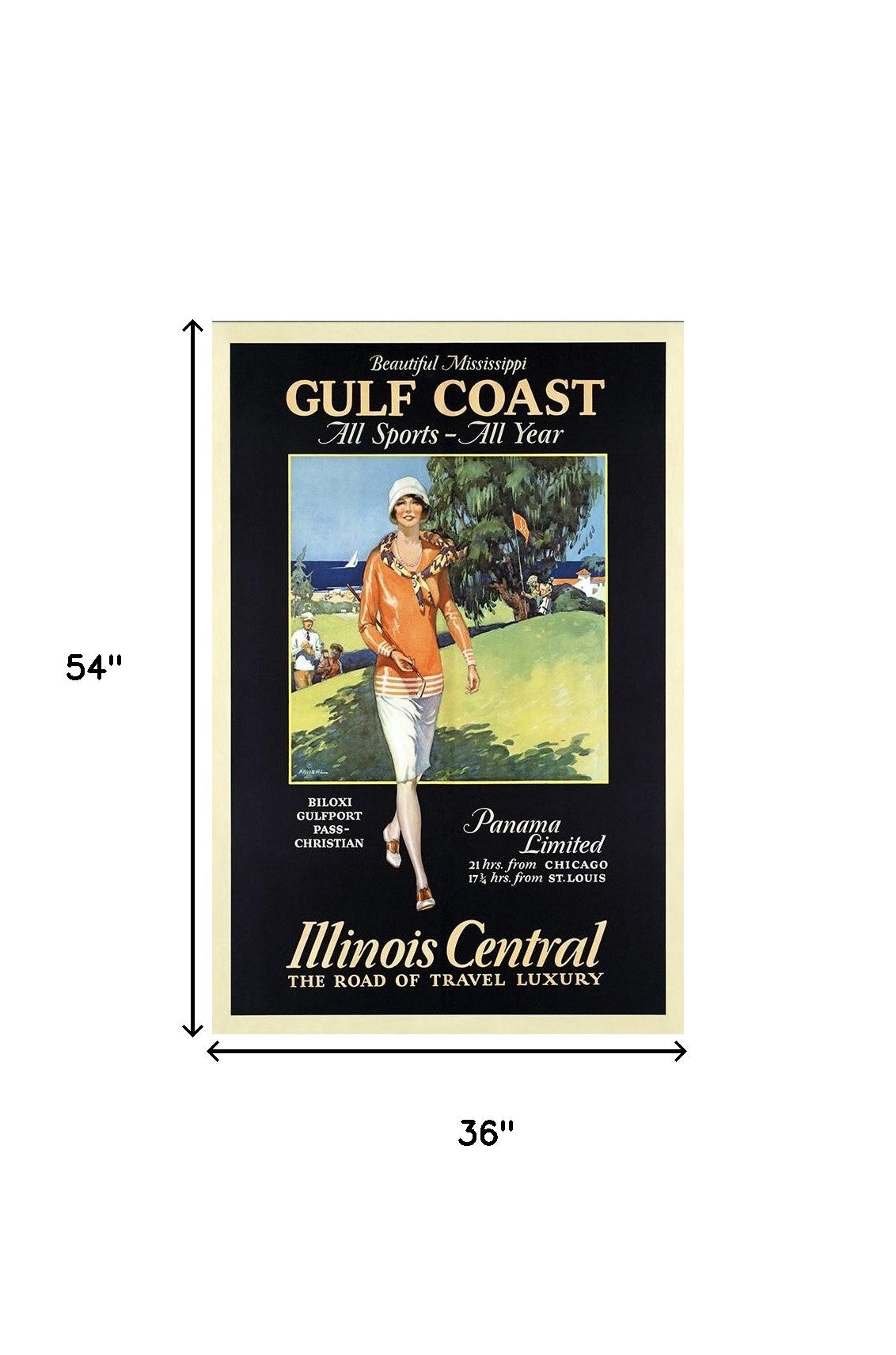 Gulf Coast Golf 1932 Vintage Travel Unframed Print Wall Art