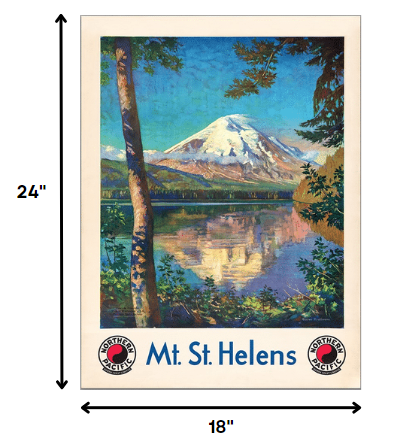 11" X 14" Mt. St. Helens C1920S Vintage Travel Poster Wall Art