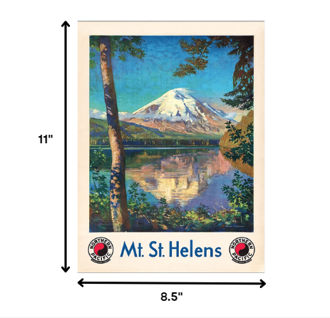 36" X 48" Mt. St. Helens C1920S Vintage Travel Poster Wall Art