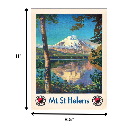 11" X 14" Mt. St. Helens C1920S Vintage Travel Poster Wall Art