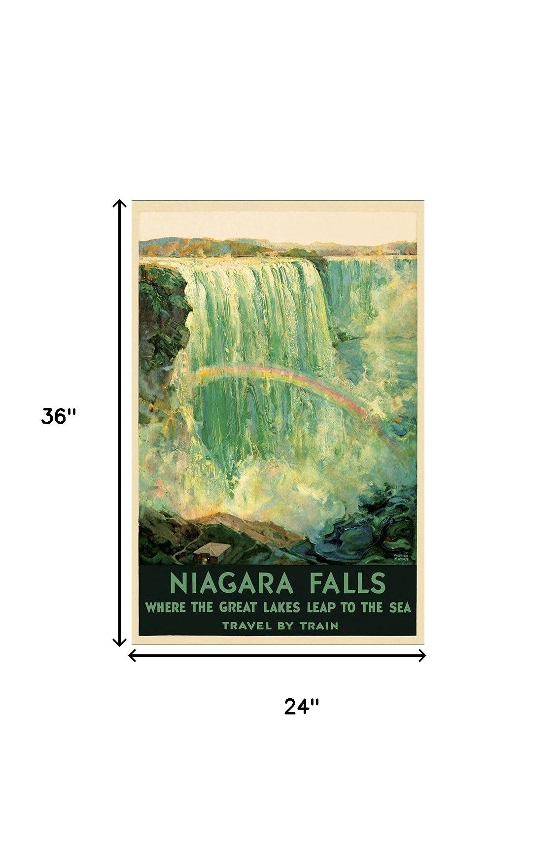 36" X 54" Niagra Falls New York C1920S Vintage Travel Poster Wall Art