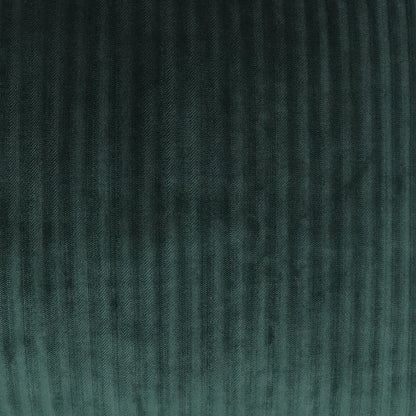 Pillow covered in dark forest green corduroy fabric with vertical ribbed texture.