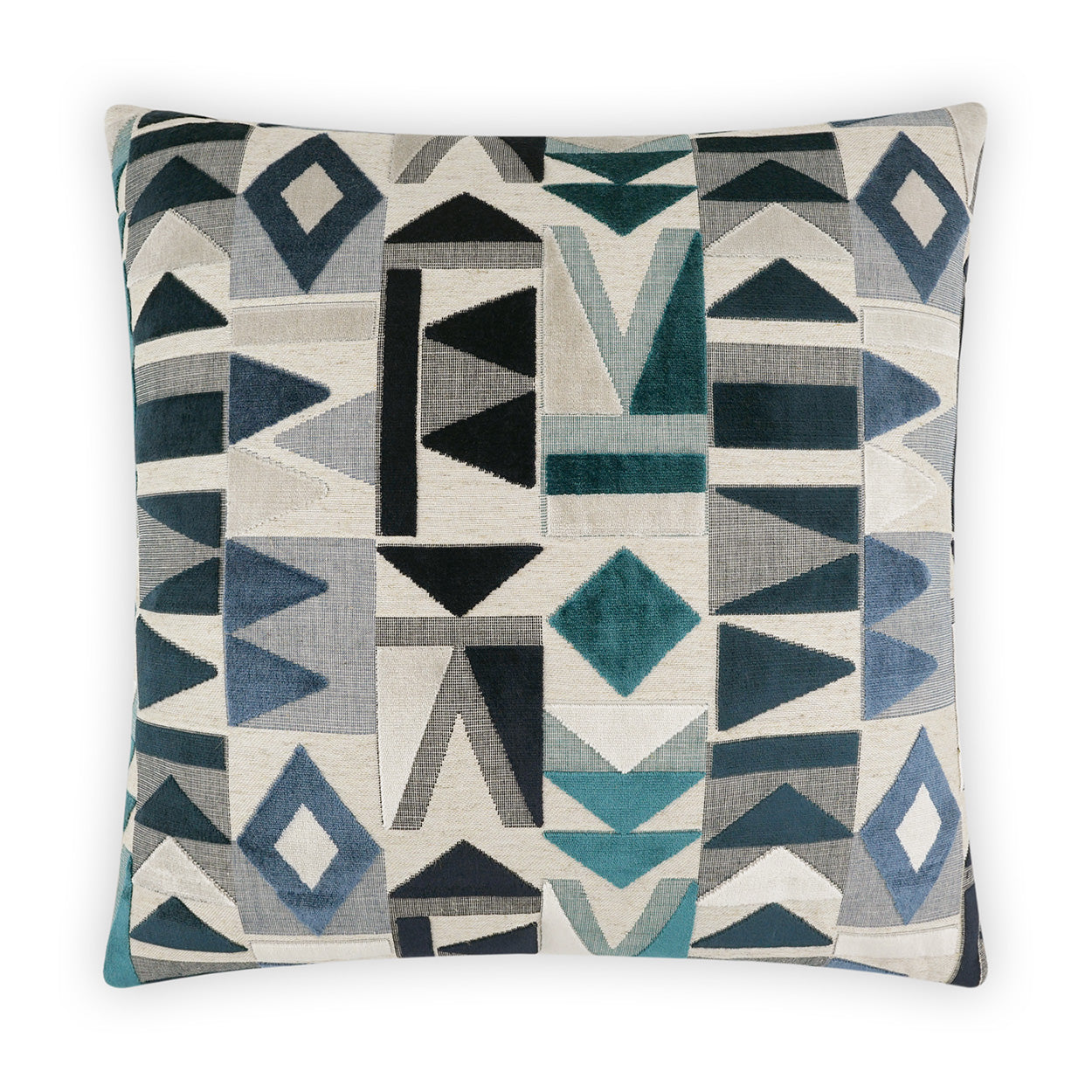D.V. KAP HOME   24" x 24" Traydon Pillow - Ocean Geometric, Modern    - 3946-O-2424