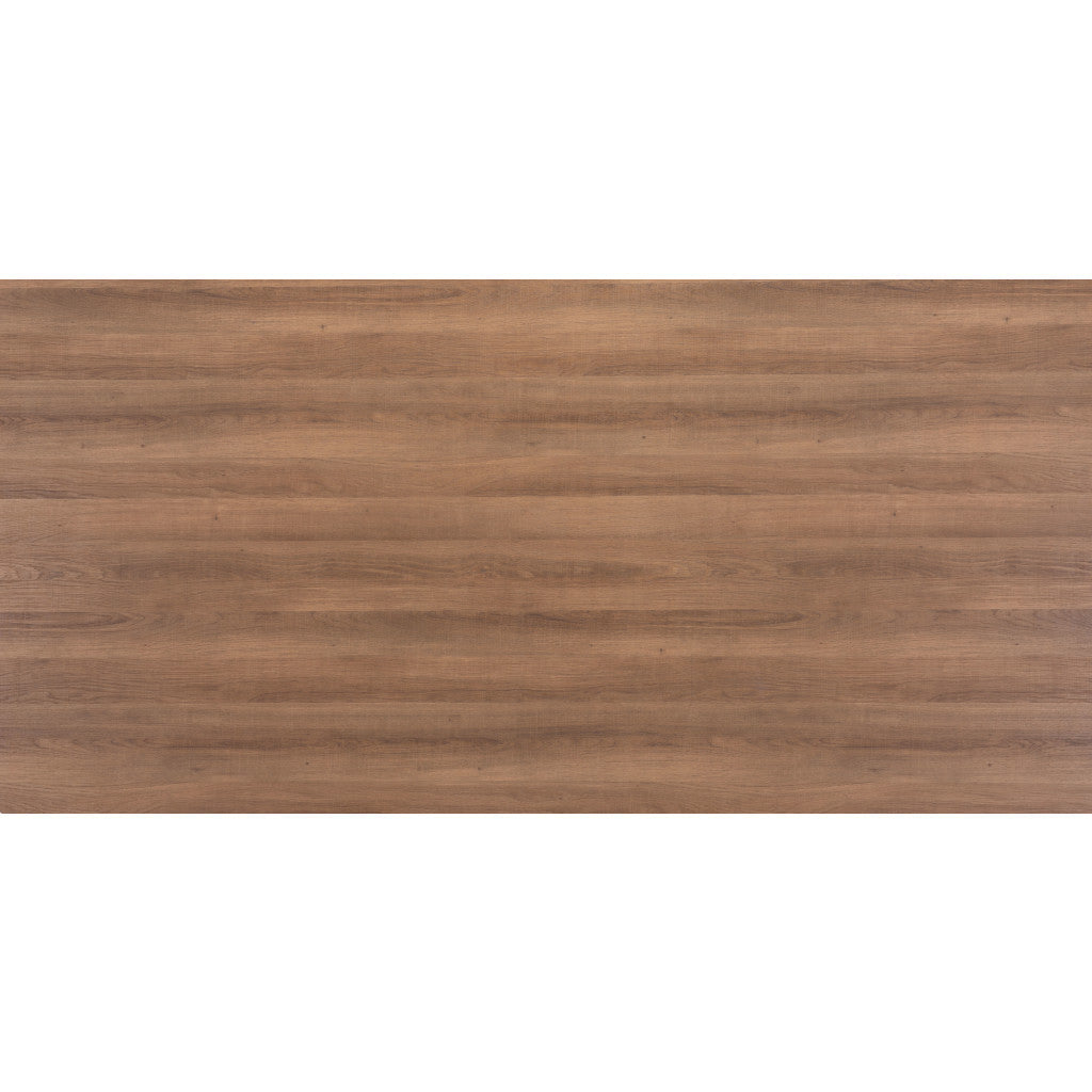 40" Walnut Brown And Steel Gray Rectangular Dining Table